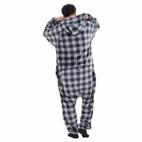 Snuggs Blanket Onesie Grey Checkered